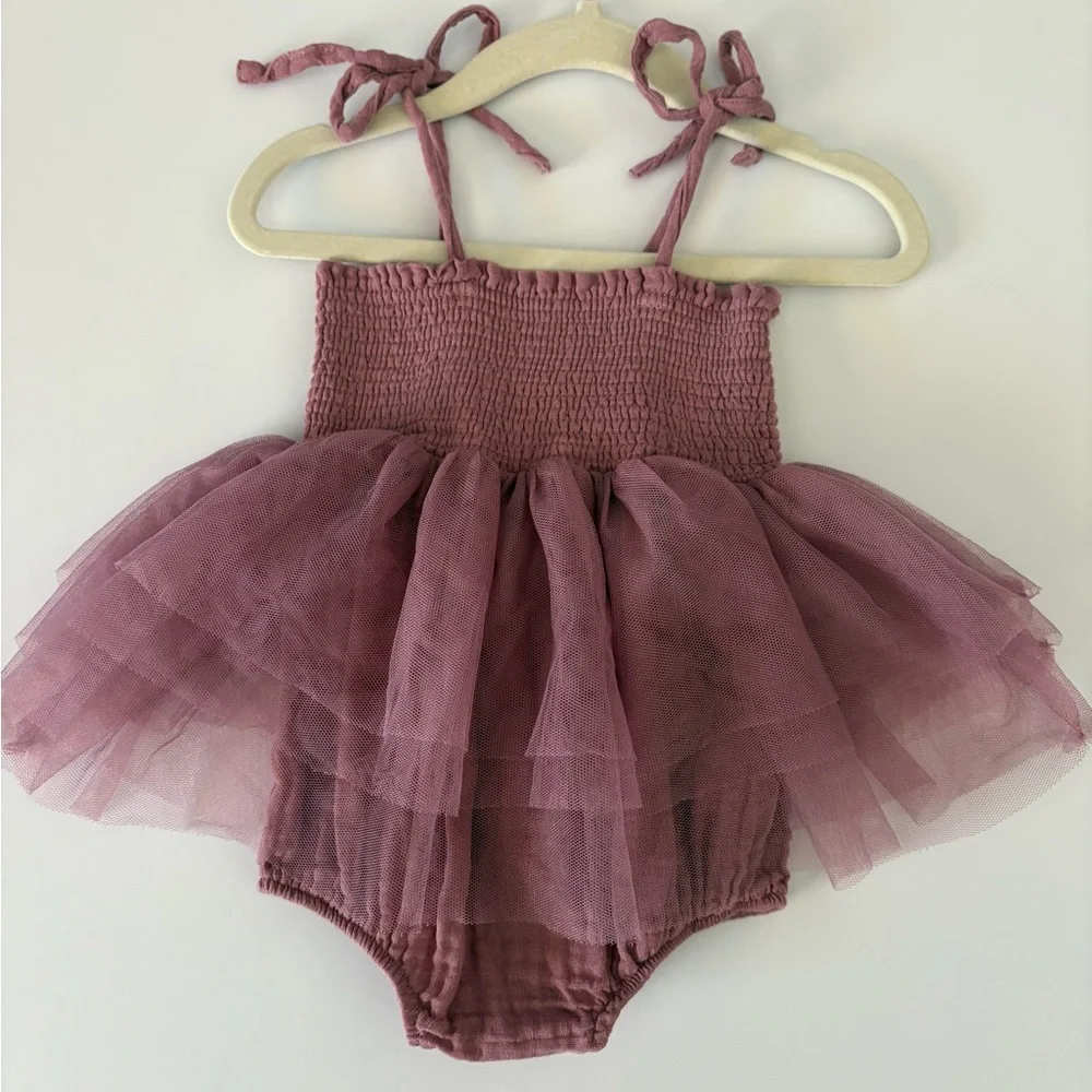 Angel Dear Tulle Baby Romper with choice of bow barrette - Picture 4 of 5